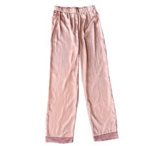 EUC Nasty Gal Elastic Waist Lace Hem Pajama Botton Pink Women's Size Medium